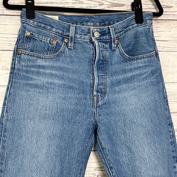 Levi's 501 Button Fly Distressed Bottoms 30 - Picture 3 of 9